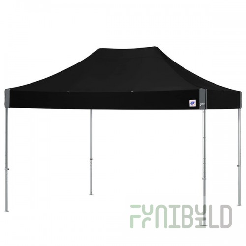 E-Z Up END3A15KBK Endeavor Instant Shelter 10' x 15' Black Canopy with Clear Aluminum Frame