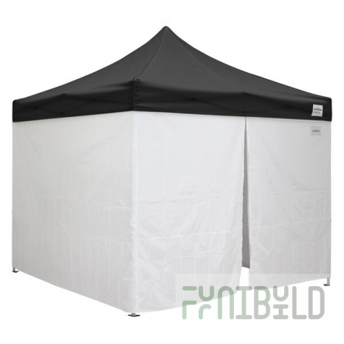 Caravan Canopy 21003205050 Classic 10' x 10' Black Heavy-Duty Commercial Grade Instant Canopy Deluxe Kit with Side Walls