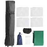 Backyard Pro Courtyard Series 10' x 10' Green Straight Leg Aluminum Instant Pop Up Canopy Tent Deluxe Kit with 4 Side Walls Backyard Pro Courtyard Series 10' x 10' Green Straight Leg Aluminum Instant Pop Up Canopy Tent Deluxe Kit with 4 Side Walls