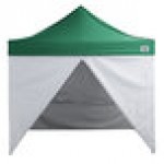 Backyard Pro Courtyard Series 10' x 10' Green Straight Leg Aluminum Instant Pop Up Canopy Tent Deluxe Kit with 4 Side Walls Backyard Pro Courtyard Series 10' x 10' Green Straight Leg Aluminum Instant Pop Up Canopy Tent Deluxe Kit with 4 Side Walls