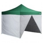 Backyard Pro Courtyard Series 10' x 10' Green Straight Leg Aluminum Instant Pop Up Canopy Tent Deluxe Kit with 4 Side Walls Backyard Pro Courtyard Series 10' x 10' Green Straight Leg Aluminum Instant Pop Up Canopy Tent Deluxe Kit with 4 Side Walls