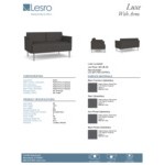 Lesro Luxe Lounge Series Patriot Plus Charcoal Vinyl Loveseat with Upholstered Arms and Steel Legs Lesro Luxe Lounge Series Patriot Plus Charcoal Vinyl Loveseat with Upholstered Arms and Steel Legs