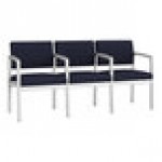 Lesro Lenox Steel Open House Navy Fabric 3-Seat Sofa with Center Arms Lesro Lenox Steel Open House Navy Fabric 3-Seat Sofa with Center Arms