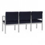 Lesro Lenox Steel Open House Navy Fabric 3-Seat Sofa with Center Arms Lesro Lenox Steel Open House Navy Fabric 3-Seat Sofa with Center Arms