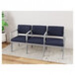Lesro Lenox Steel Open House Navy Fabric 3-Seat Sofa with Center Arms Lesro Lenox Steel Open House Navy Fabric 3-Seat Sofa with Center Arms