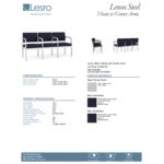 Lesro Lenox Steel Open House Navy Fabric 3-Seat Sofa with Center Arms Lesro Lenox Steel Open House Navy Fabric 3-Seat Sofa with Center Arms