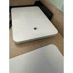 Flash Furniture Black LeatherSoft Guest Chair with Tablet Arm, Front Casters, and Cup Holder