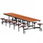 National Public Seating MTS10 10 Foot Mobile Cafeteria Table with Particleboard Core and 12 Stools National Public Seating MTS10 10 Foot Mobile Cafeteria Table with Particleboard Core and 12 Stools