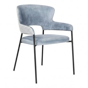 QA Group Blue Fabric Sydney Arm Chair with Black Metal Frame QA Group Blue Fabric Sydney Arm Chair with Black Metal Frame