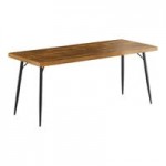 Lancaster Table & Seating Mid-Century Black Chair with Black Vinyl Padded Seat and Vintage Wood Backrest - Assembled Lancaster Table & Seating Mid-Century Black Chair with Black Vinyl Padded Seat and Vintage Wood Backrest - Assembled