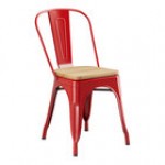 Lancaster Table & Seating Alloy Silver Indoor Cafe Chair with Natural Wood Seat