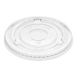Choice 16 oz. Clear Flat Frozen Yogurt Lid with No Hole - 1,000/Case
