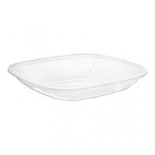 Fineline 15032L-CL Super Bowl Plus 32 oz. Clear Wide Square PET Plastic Bowl - 150/Case