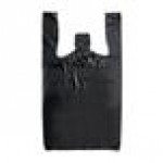 Choice 1/8 Small Size Black Unprinted Embossed Standard-Duty Plastic T-Shirt Bag - 1,000/Case Choice 1/8 Small Size Black Unprinted Embossed Standard-Duty Plastic T-Shirt Bag - 1,000/Case