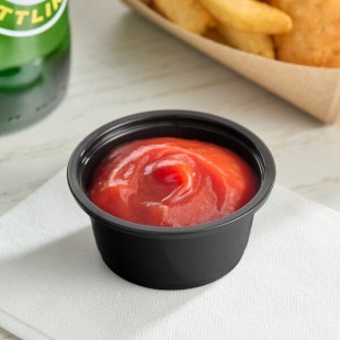 Choice Black Plastic Souffle Cup / Portion Cup - 2 oz. - 2,500/Case