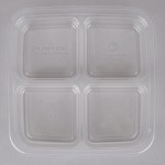 Fabri-Kal GS6-4S Greenware 16.7 oz. Shallow 4-Compartment Clear PLA Plastic Compostable Container - 50/Pack