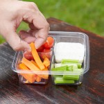Fabri-Kal GS6-4S Greenware 16.7 oz. Shallow 4-Compartment Clear PLA Plastic Compostable Container - 50/Pack