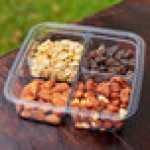 Fabri-Kal GS6-4S Greenware 16.7 oz. Shallow 4-Compartment Clear PLA Plastic Compostable Container - 50/Pack