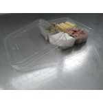 Fabri-Kal GS6-4S Greenware 16.7 oz. Shallow 4-Compartment Clear PLA Plastic Compostable Container - 50/Pack