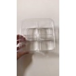 Fabri-Kal GS6-4S Greenware 16.7 oz. Shallow 4-Compartment Clear PLA Plastic Compostable Container - 50/Pack