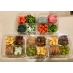 Fabri-Kal GS6-4S Greenware 16.7 oz. Shallow 4-Compartment Clear PLA Plastic Compostable Container - 50/Pack