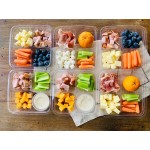 Fabri-Kal GS6-4S Greenware 16.7 oz. Shallow 4-Compartment Clear PLA Plastic Compostable Container - 50/Pack