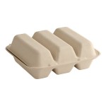 World Centric 3-Compartment Compostable Fiber Taco Clamshell 9