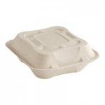 World Centric 3-Compartment Compostable Fiber Taco Clamshell 9