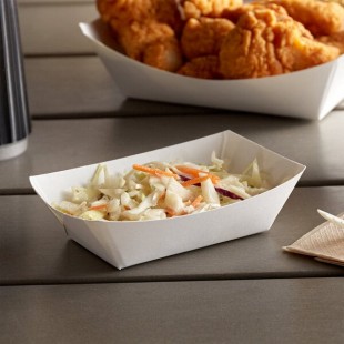 #25 1/4 lb. White Customizable Paper Food Tray - 1,000/Case #25 1/4 lb. White Customizable Paper Food Tray - 1,000/Case