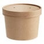 Choice 12 oz. Kraft Poly-Coated Paper Food Cup with Vented Paper Lid - 250/Case Choice 12 oz. Kraft Poly-Coated Paper Food Cup with Vented Paper Lid - 250/Case