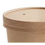 Choice 12 oz. Kraft Poly-Coated Paper Food Cup with Vented Paper Lid - 250/Case Choice 12 oz. Kraft Poly-Coated Paper Food Cup with Vented Paper Lid - 250/Case
