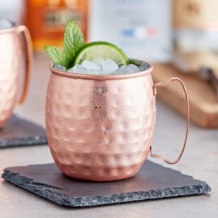 Acopa Alchemy 16 oz. Hammered Copper Moscow Mule Mug - Sample