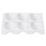 CAC PT-SQ8 Bright White Party Collection Porcelain 6 Spoon Set with Square Test Plate - 12/Case
