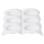 CAC PT-SQ8 Bright White Party Collection Porcelain 6 Spoon Set with Square Test Plate - 12/Case