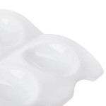 CAC PT-SQ8 Bright White Party Collection Porcelain 6 Spoon Set with Square Test Plate - 12/Case