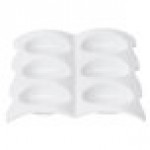 CAC PT-SQ8 Bright White Party Collection Porcelain 6 Spoon Set with Square Test Plate - 12/Case