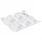 CAC PT-SQ8 Bright White Party Collection Porcelain 6 Spoon Set with Square Test Plate - 12/Case