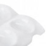 CAC PT-SQ8 Bright White Party Collection Porcelain 6 Spoon Set with Square Test Plate - 12/Case