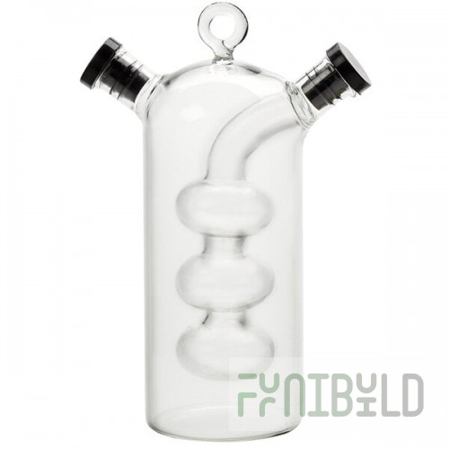American Metalcraft OVJ1 10.5 oz. / 2 oz. Glass Oil and Vinegar Cruet