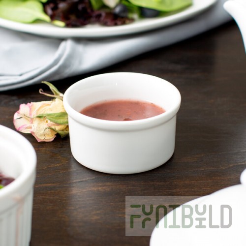 10 Strawberry Street WTR-25RIMCUP Whittier 2 oz. White Porcelain Rim Cup / Ramekin - 36/Case