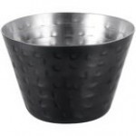 American Metalcraft 4 oz. Round Hammered Black Stainless Steel Sauce Cup HAMSCB4 - 12/Case