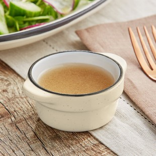 Acopa Embers 2.5 oz. Cream White Matte Stoneware Sauce Cup - 36/Case Acopa Embers 2.5 oz. Cream White Matte Stoneware Sauce Cup - 36/Case