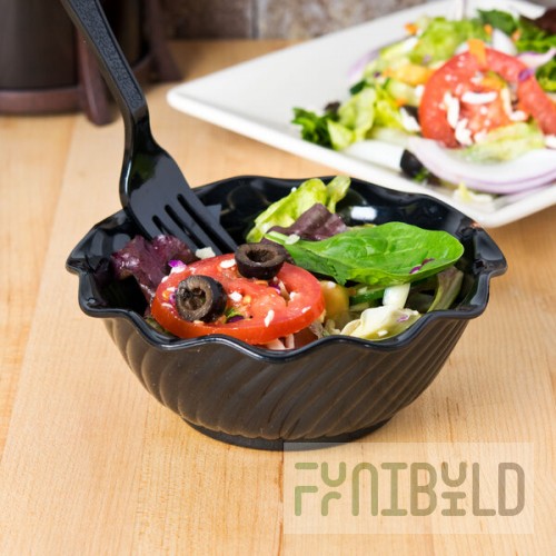 Dinex DXSWC1203 13 oz. Black Tulip SAN Bowl - 48/Case