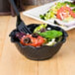 Dinex DXSWC1203 13 oz. Black Tulip SAN Bowl - 48/Case Dinex DXSWC1203 13 oz. Black Tulip SAN Bowl - 48/Case