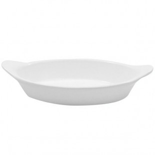 TableCraft CW1730W 24 oz. White Cast Aluminum Oval Server with Shell Handles TableCraft CW1730W 24 oz. White Cast Aluminum Oval Server with Shell Handles