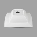 10 Strawberry Street WTR-12SQRBWL Whittier 1.5 Qt. White Square Porcelain Rim Bowl - 6/Case