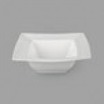 10 Strawberry Street WTR-12SQRBWL Whittier 1.5 Qt. White Square Porcelain Rim Bowl - 6/Case