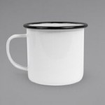 Crow Canyon Home V23BLA Vintage 4 Qt. White Round Enamelware Footed Bowl with Black Rolled Rim Crow Canyon Home V23BLA Vintage 4 Qt. White Round Enamelware Footed Bowl with Black Rolled Rim