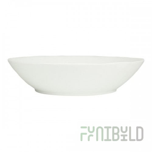 10 Strawberry Street Matte Wave 122 oz. Round White Stoneware Serving Bowl - 4/Case