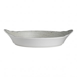 Creations Pompeii from Steelite International 27 oz. Stone Melamine Oval Eared Dish - 6/Case Creations Pompeii from Steelite International 27 oz. Stone Melamine Oval Eared Dish - 6/Case